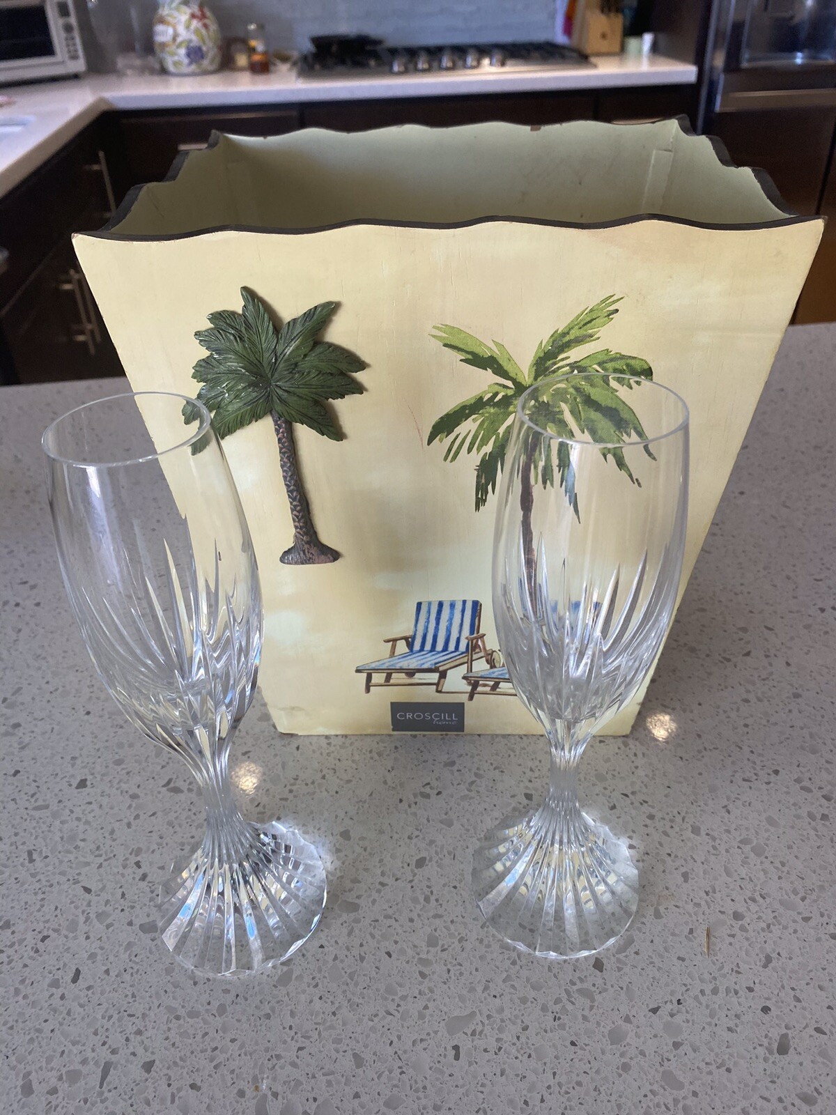 Baccarat Massena Champagne Flutes PAIR EXCELLENT 25201