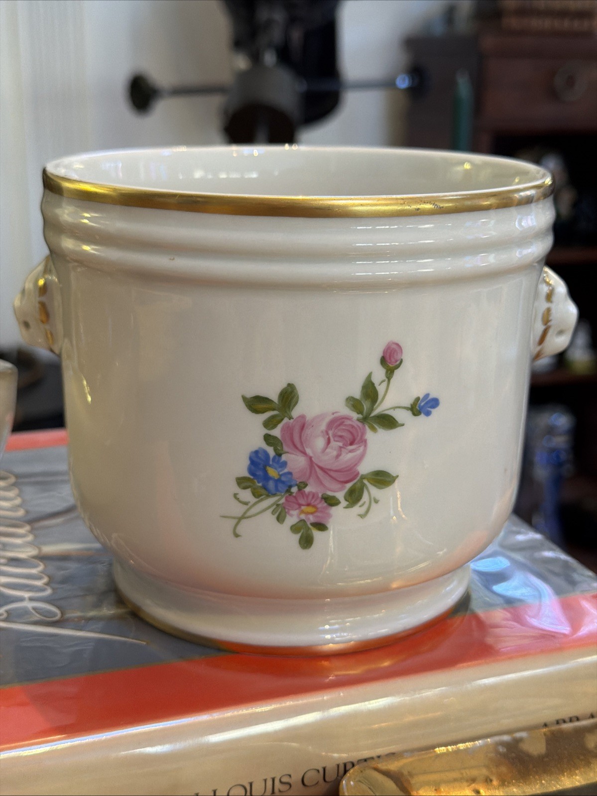 Limoges France Hand Painted Floral Jardiniere Lord & Taylor Porcelain Planter
