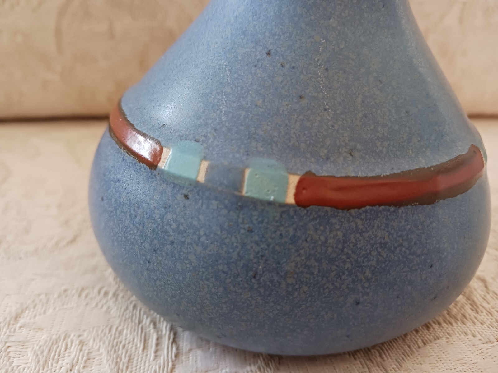 Vintage Dansk Mesa Sky Blue Ceramic Bud Flower Vase Arts Crafts Style 5″