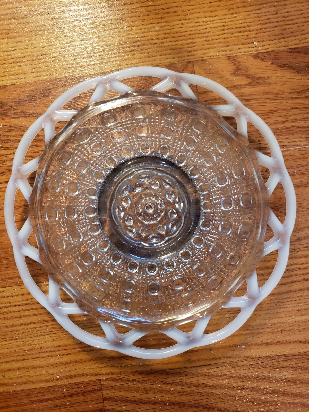 Imperial Glass Reticulated Opalescent 7″Plate Lace Edge