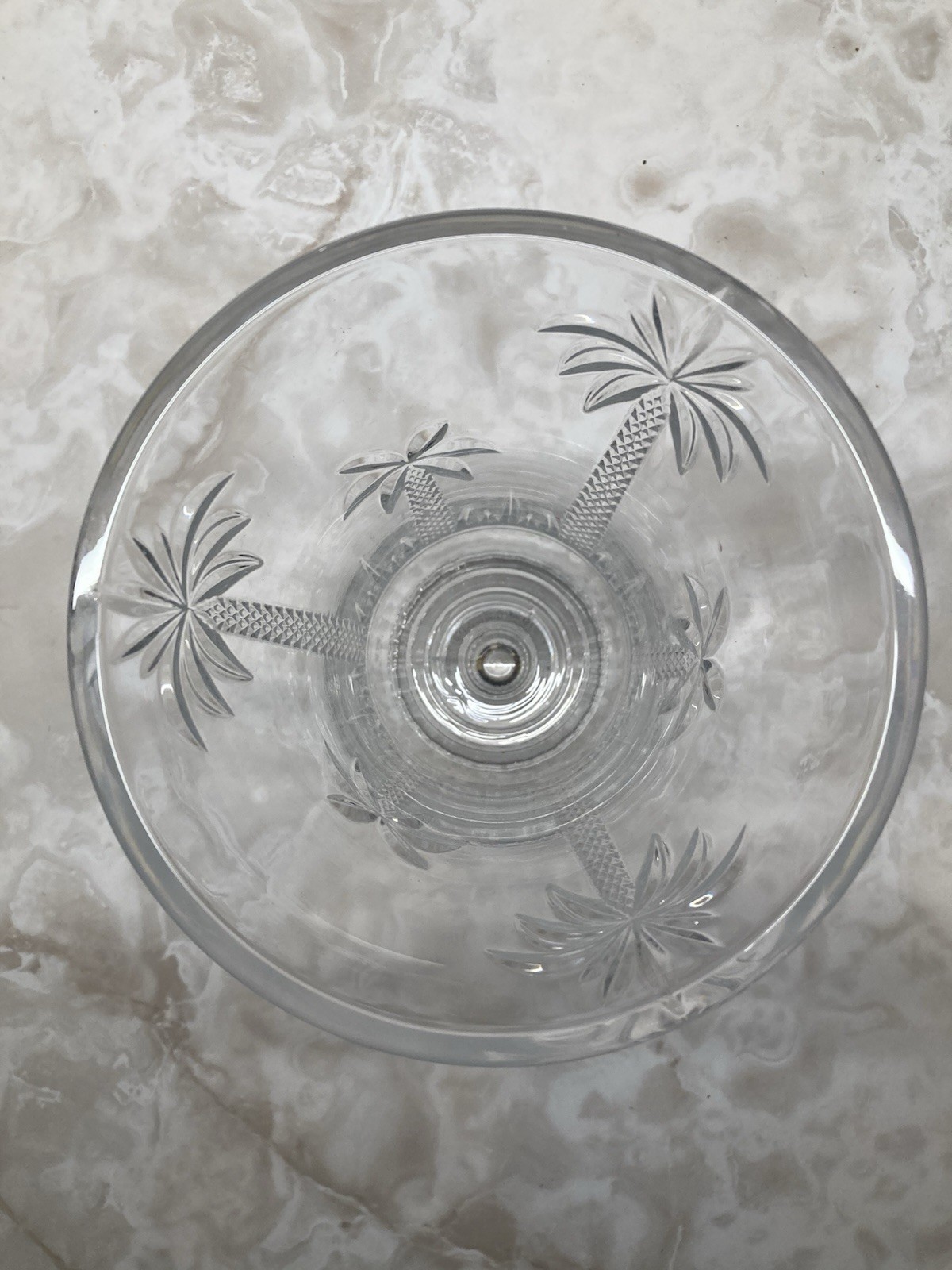 Godinger Palm Tree Elegant Open Hurricane Crystal Glass Vase 7.5 X 5.5”