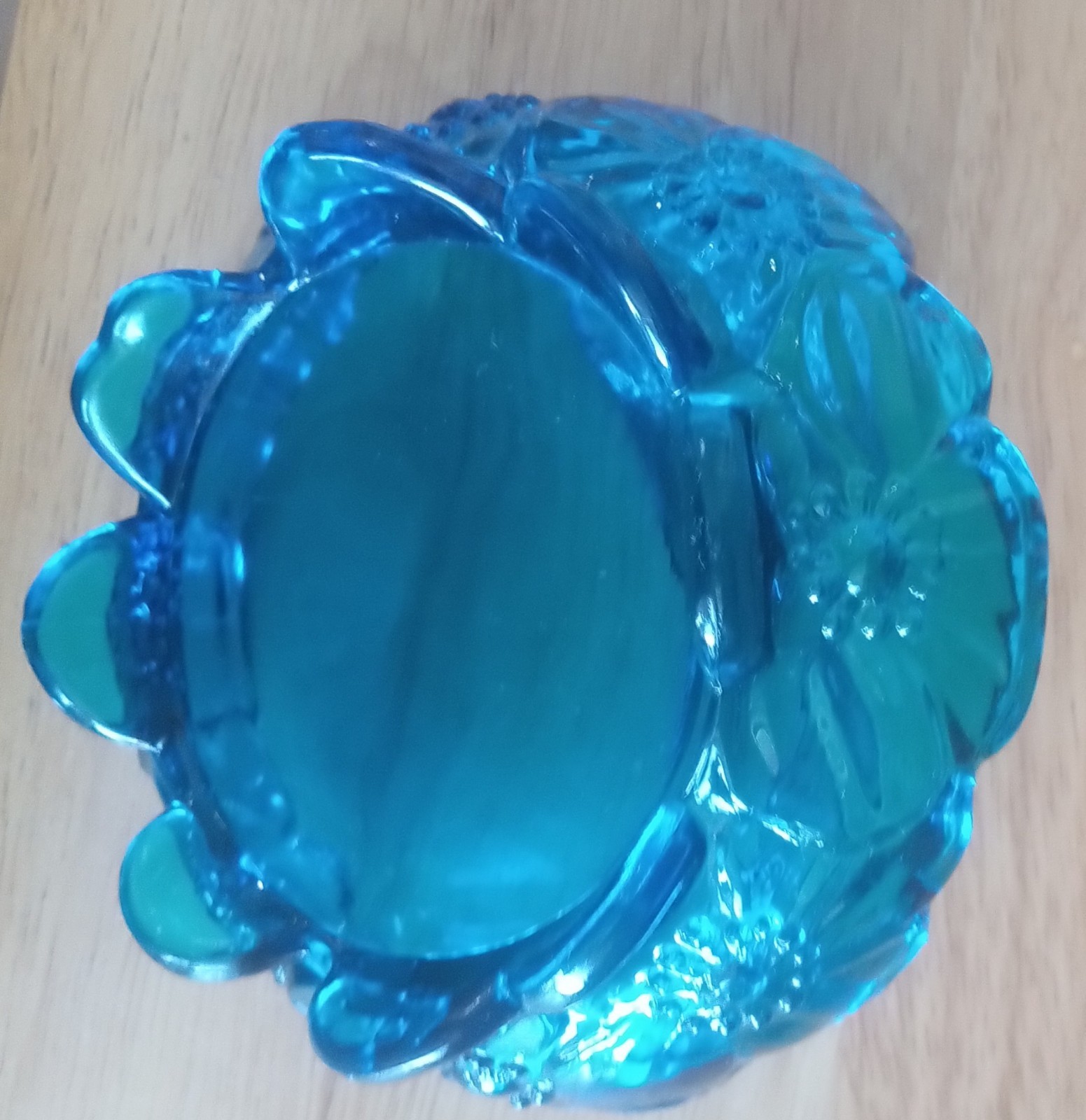 Translucent Blue Split Handle Basket Candy Dish Westmoreland or LE Smith ?