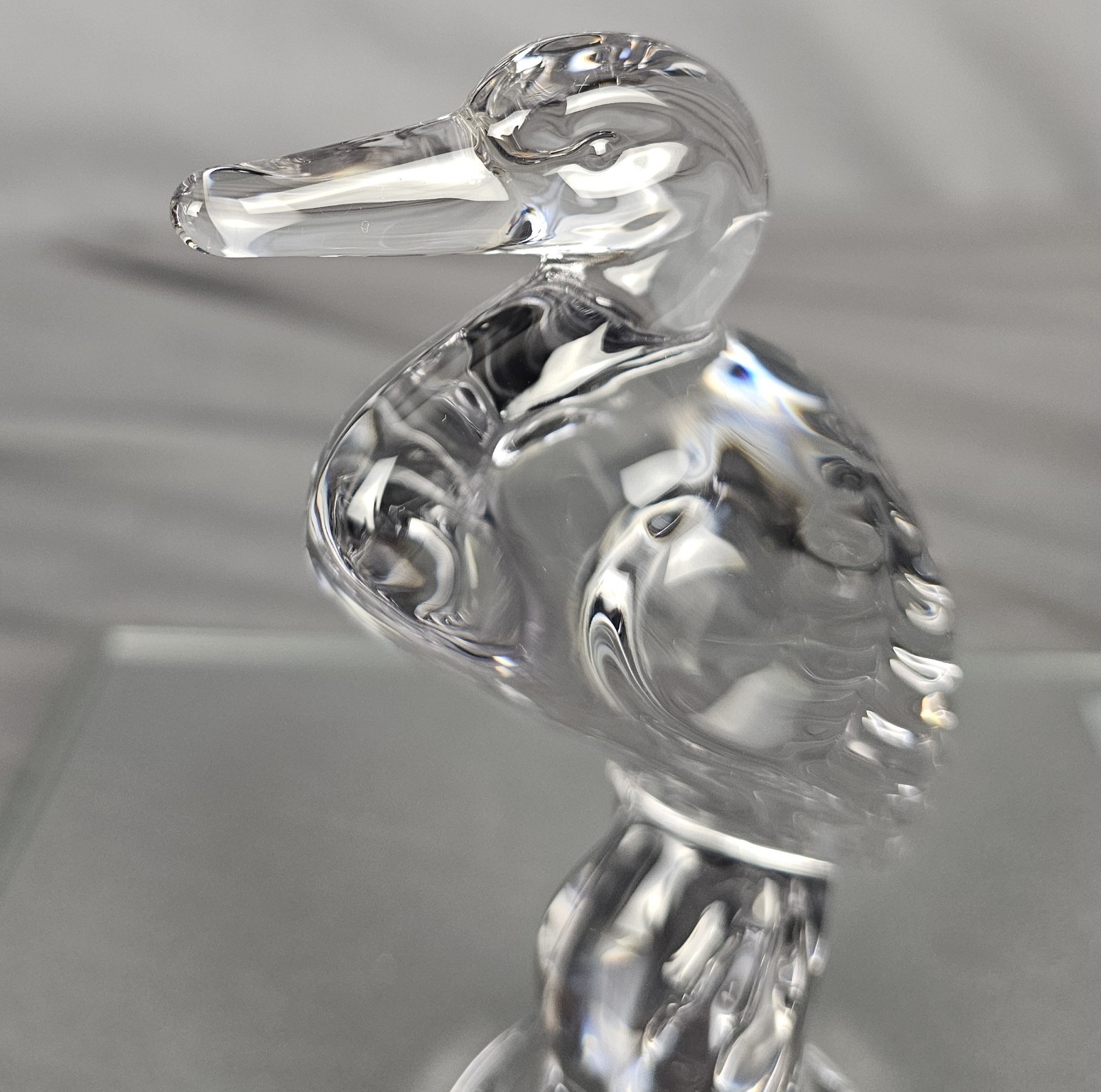 Duncan Glass Crystal Heron Figurine Bird 6-3/4″ Pall Mall Sculptured Glass 1930s