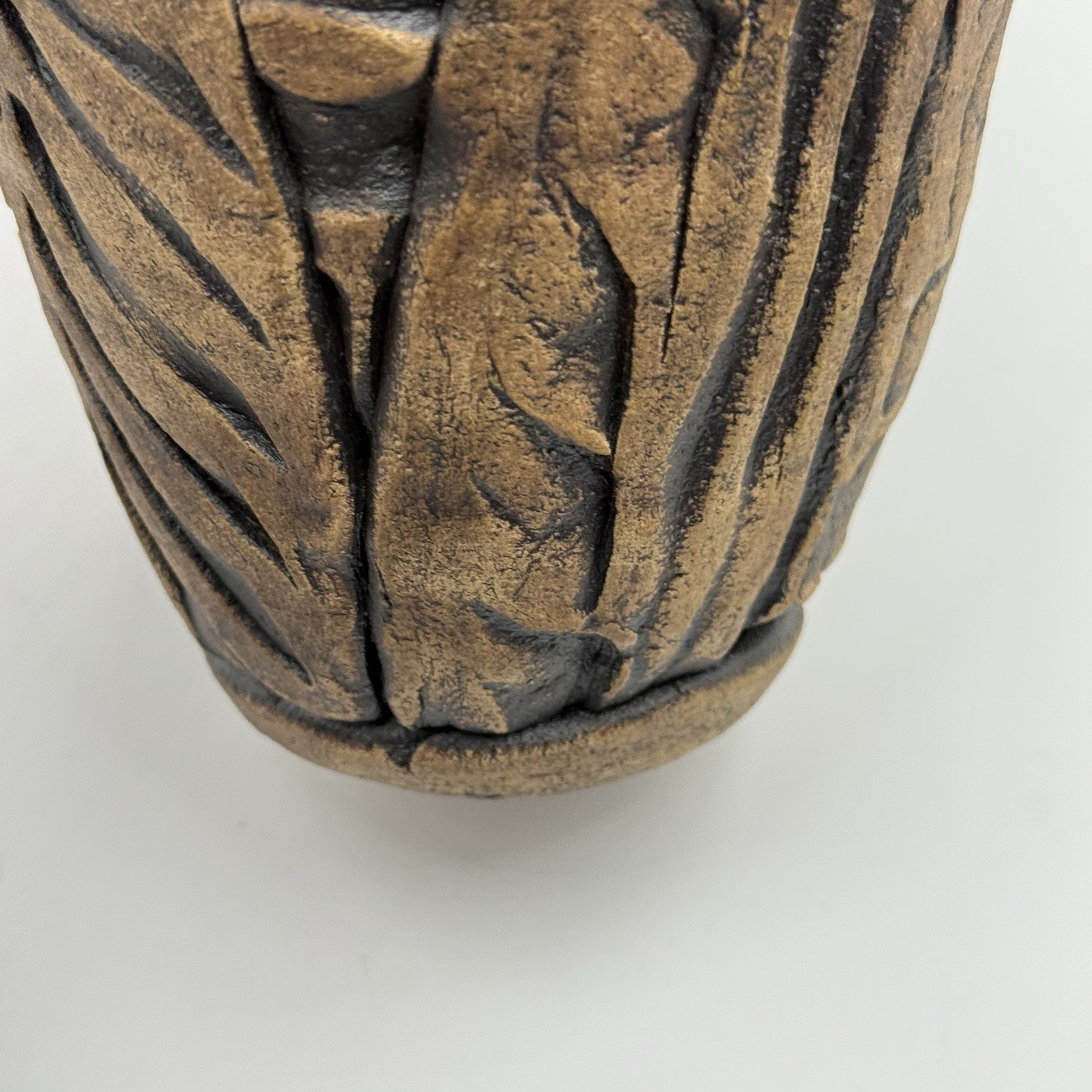 Art Pottery Incised Abstract Design Earth Matte Glaze Vase Artist Signed AS IS