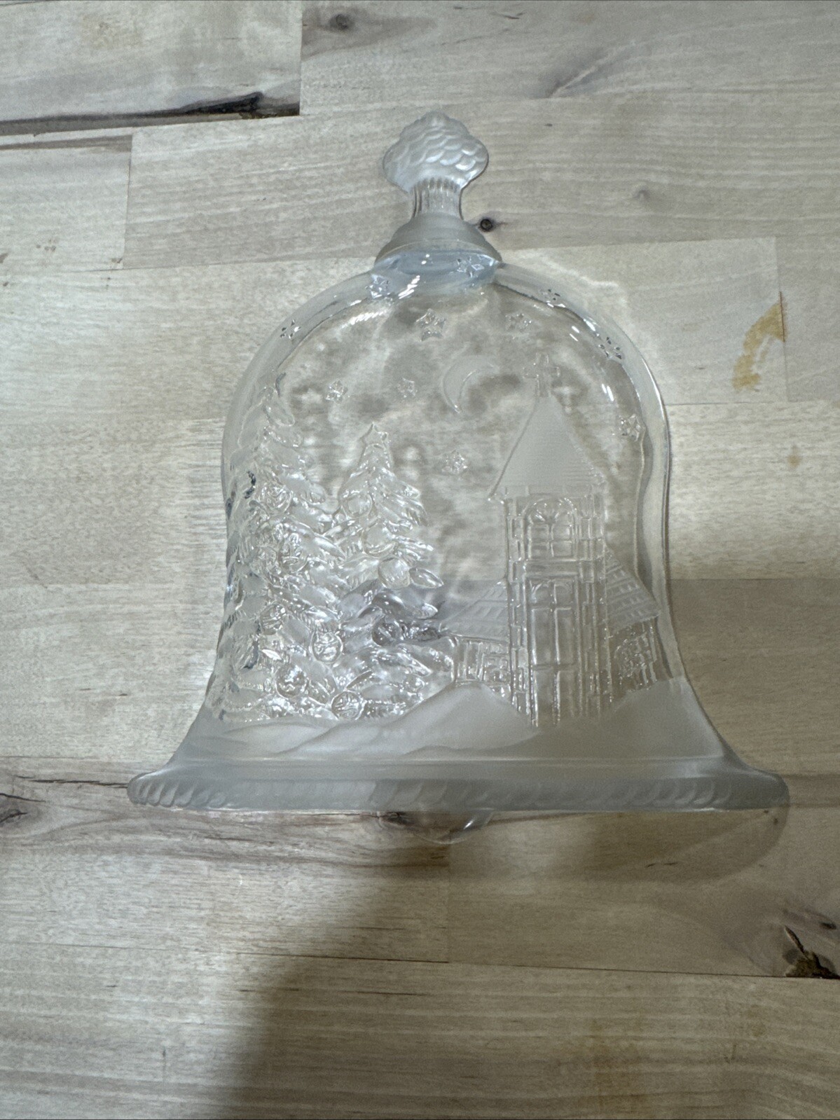 Vintage Glass Bell Candy Bowl Cookie Plate Church Tree Stars Christmas Decor