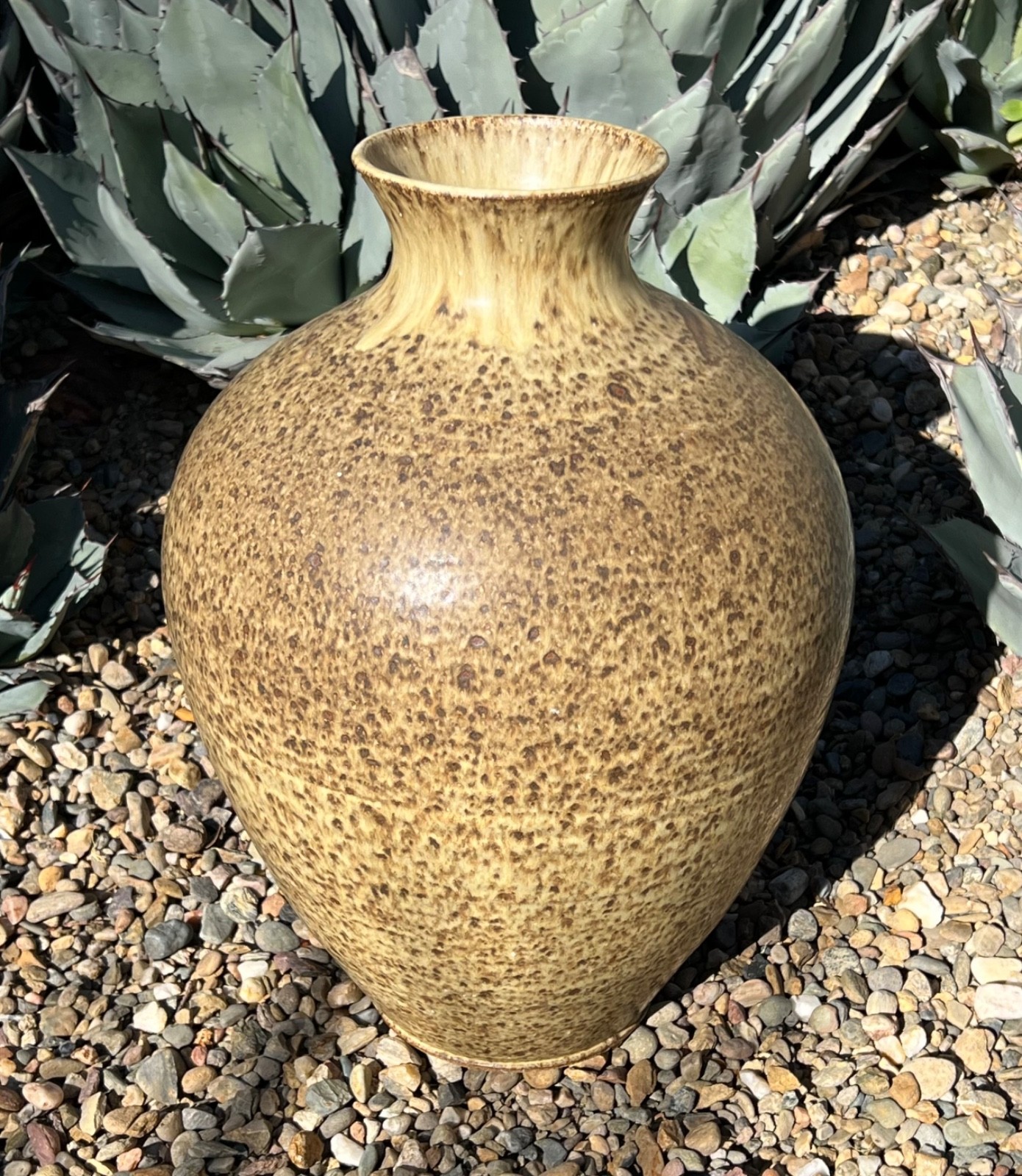 JOEL SHARP STUDIO ART POTTERY STONEWARE VASE VINTAGE HAND THROWN 14 3/8″ TALL