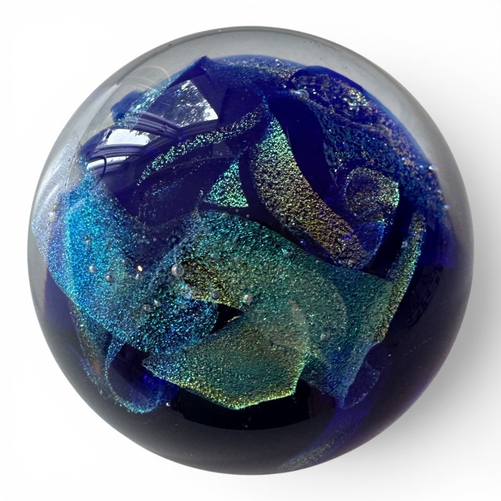 3” Glass Eye Studio # 20 Northern Lights Glass Paperweight