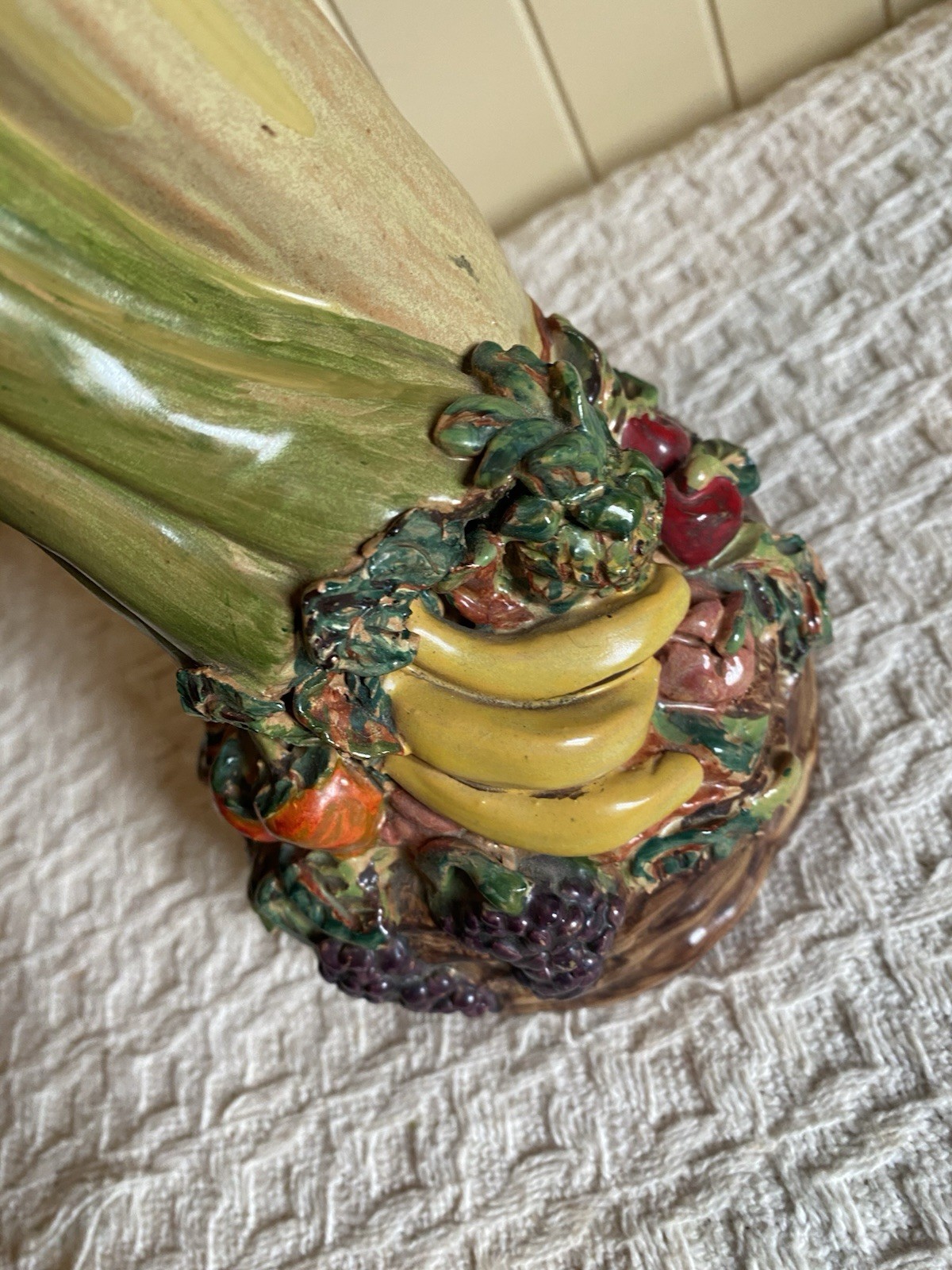 VTG JOY THOMPSON Autumn Harvest Lady Fruit California Pottery Signed 1940s RARE!