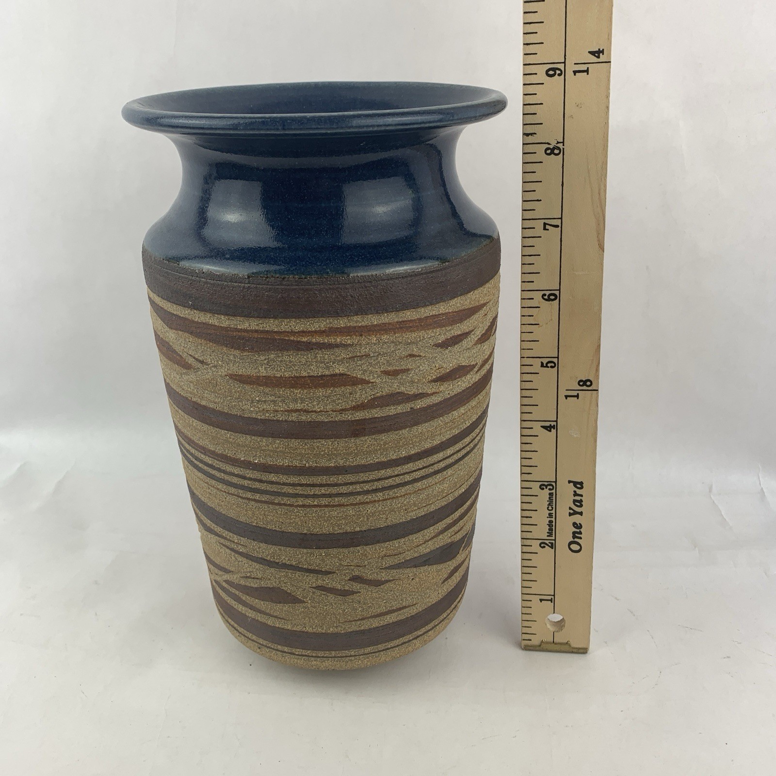 Victoria Littlejohn Studio Pottery Vase Signed MCM Earthenware Stoneware