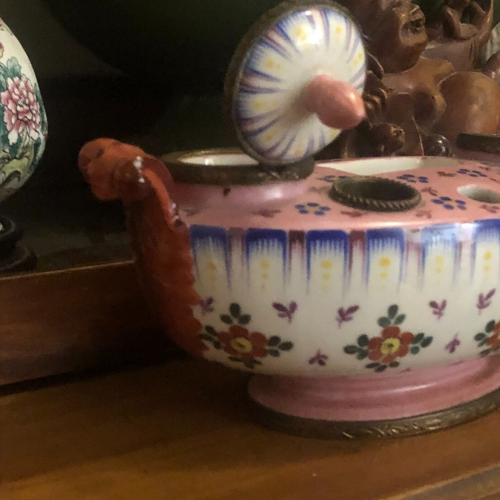 Lovely Antique French Inkwell in the Sevres Style