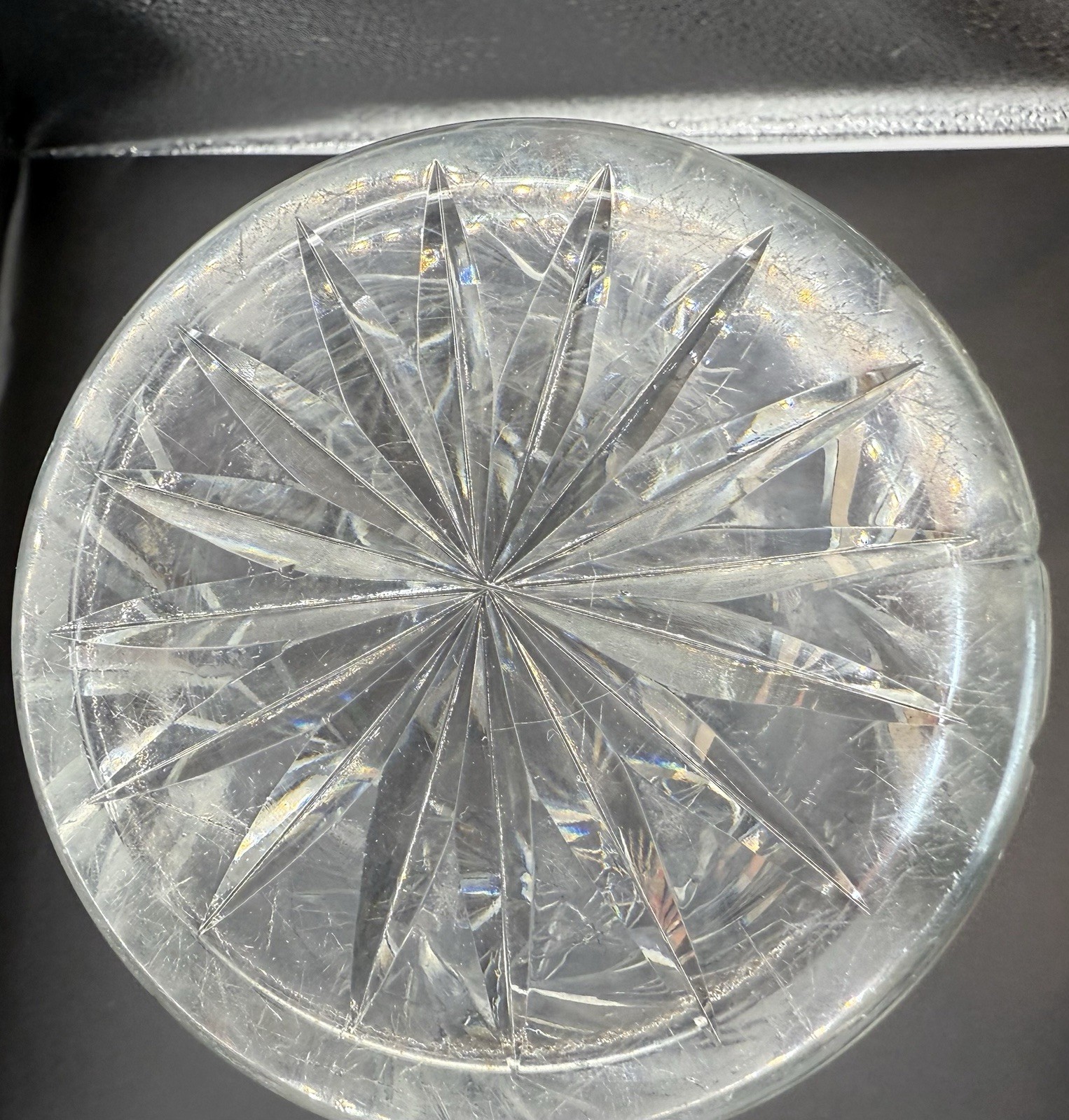 Antique American Brilliant Cut Glass Crystal Vase 10’ Pinwheel Sawtooth