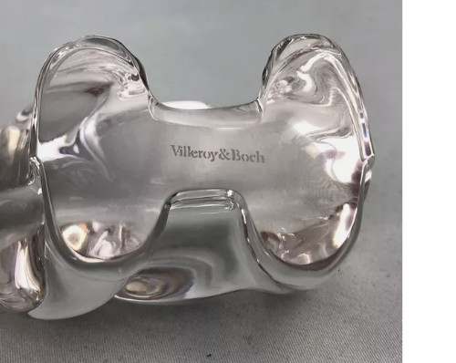 Signed Villeroy & Boch Clear Art glass Bear Paperweight/ Figurine 13oz- G5