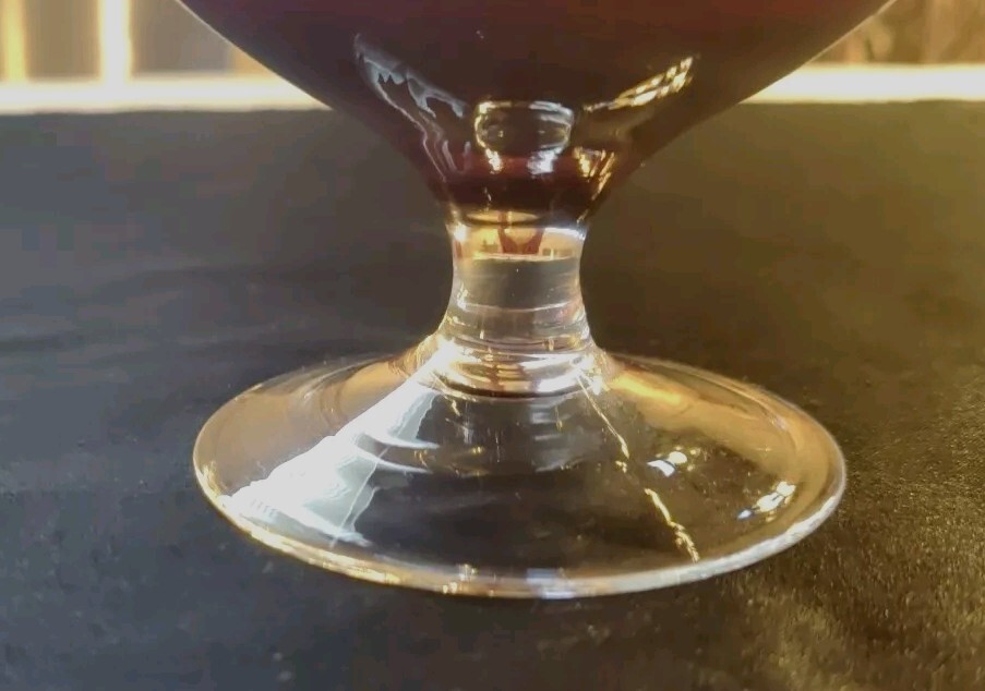 Beautiful Art Glass Votive Candle Holder Red&Gold Swirled. Mint Condition #922S