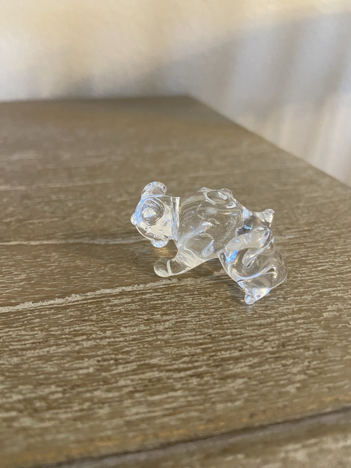 Hand Blown Glass Clear Frog 1.5 “ X 1”