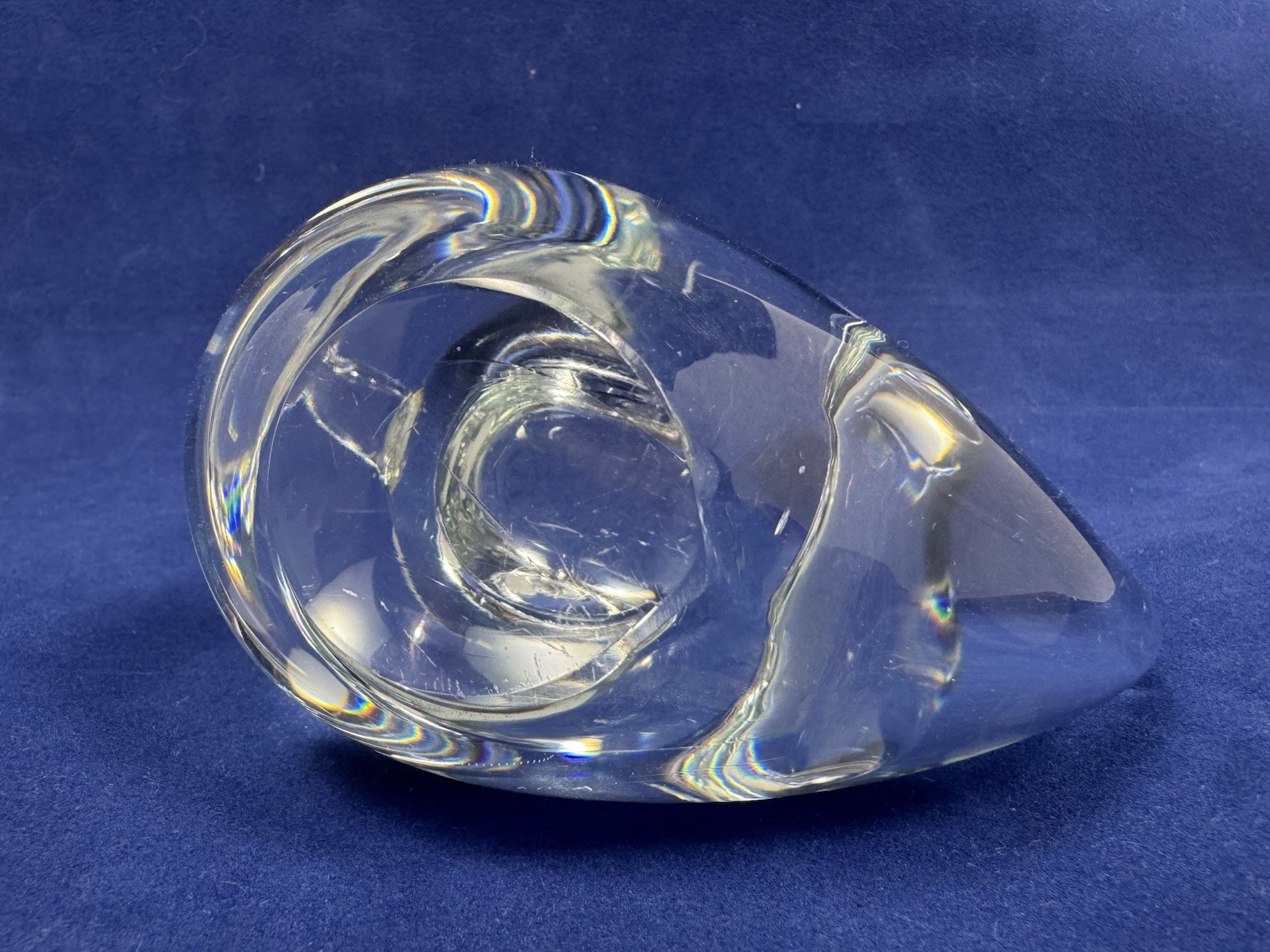 Vtg 60s MCM Folke Walving MALERAS Duck Crystal Art Glass Sweden Easter Spring