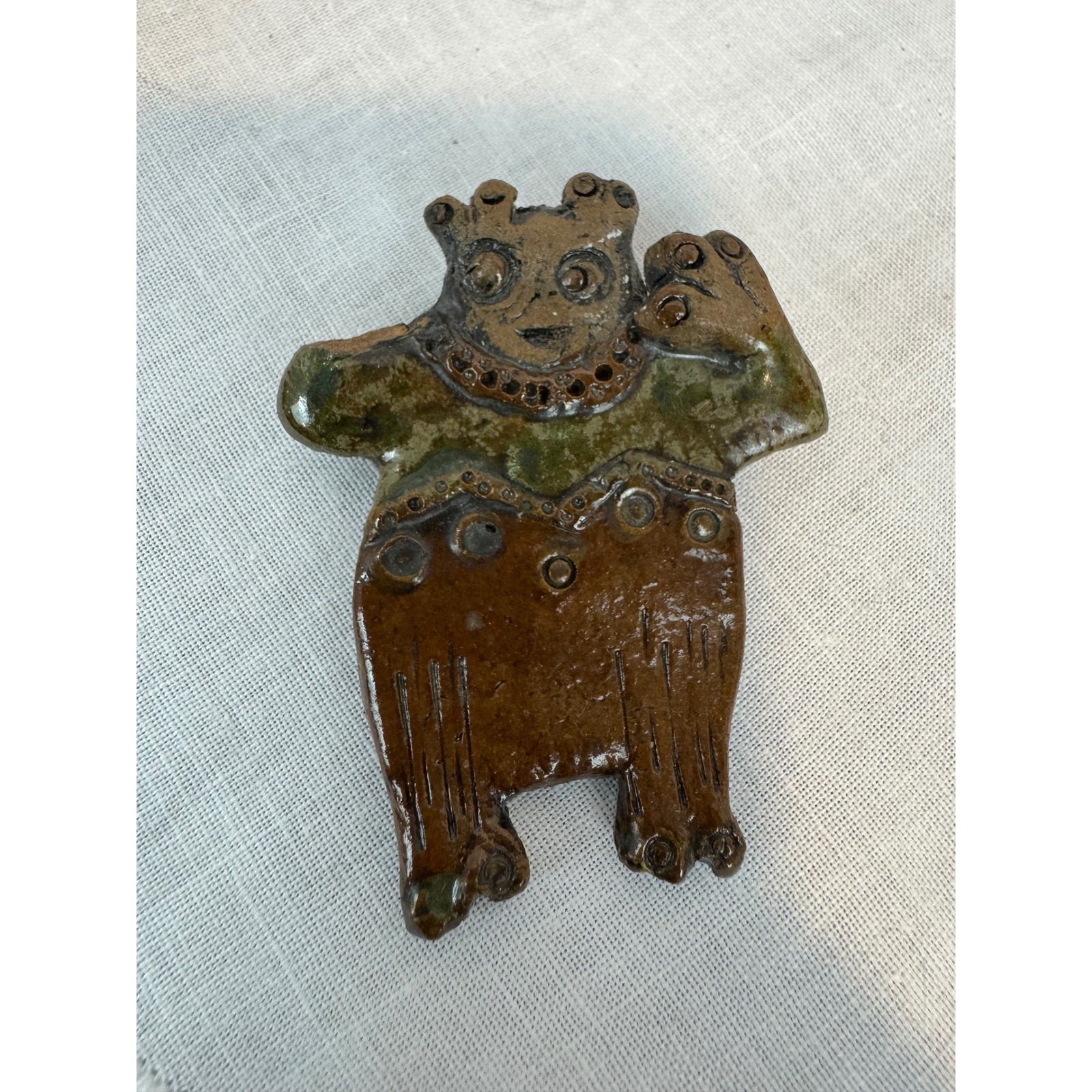 Donna Signed Studio Pottery Whimsical Character Figurine Jewelry Charm