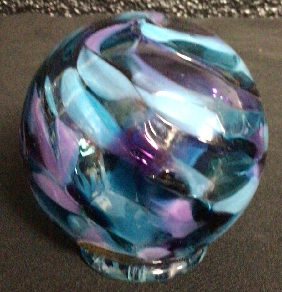 Ocean Beaches Glassblowing 3.5″ ART GLASS BALL Seal Rock OR Signed