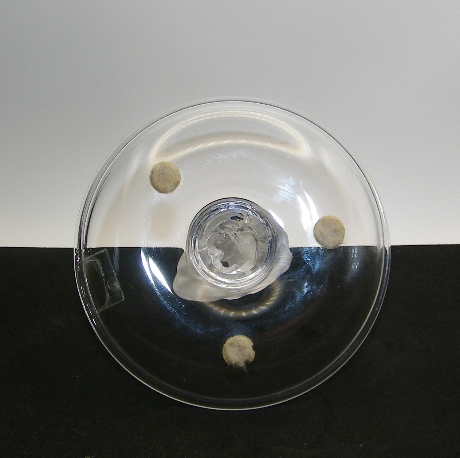 Lalique France Aries Zodiac Ram Frosted Crystal Ring Dish Signed Perfect Case