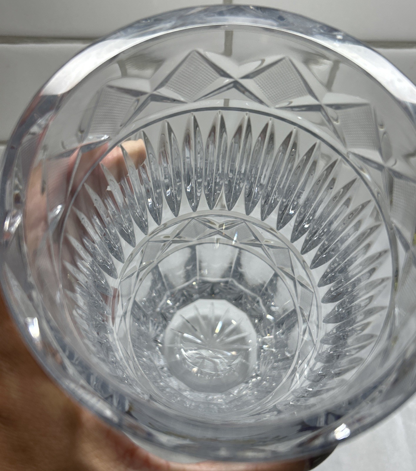 Large Beautiful Vintage Etched Baccarat Vase, Signed. Lovely Detail