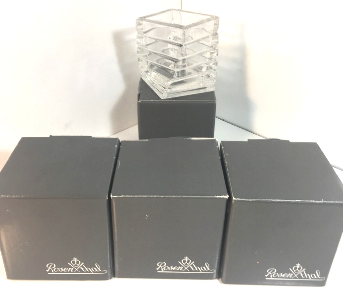 Vintage Rosenthal Studio Line Lot Of 4 Twisted Crystal Candle Votive Turnus NEW!