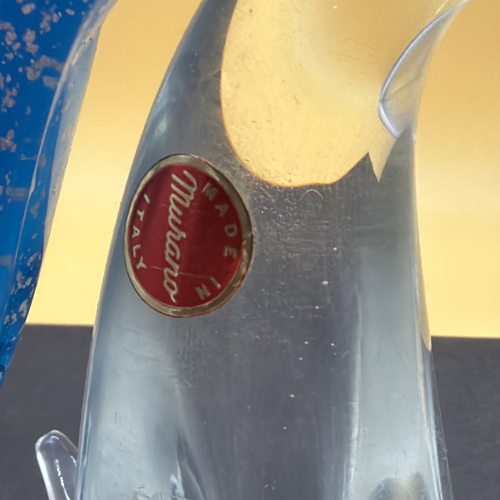 Vintage Handblown Murano Formia Blue Budgerigar MINT CONDITION! 10”!