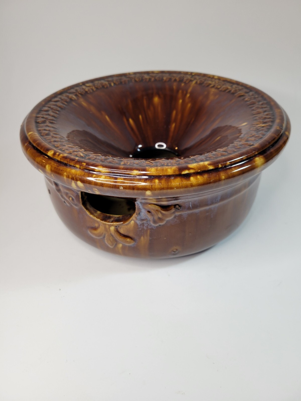 Spittoon Vintage Pottery Brown Drip Glaze Mancave Rustic Decor Cuspidor Cowboy