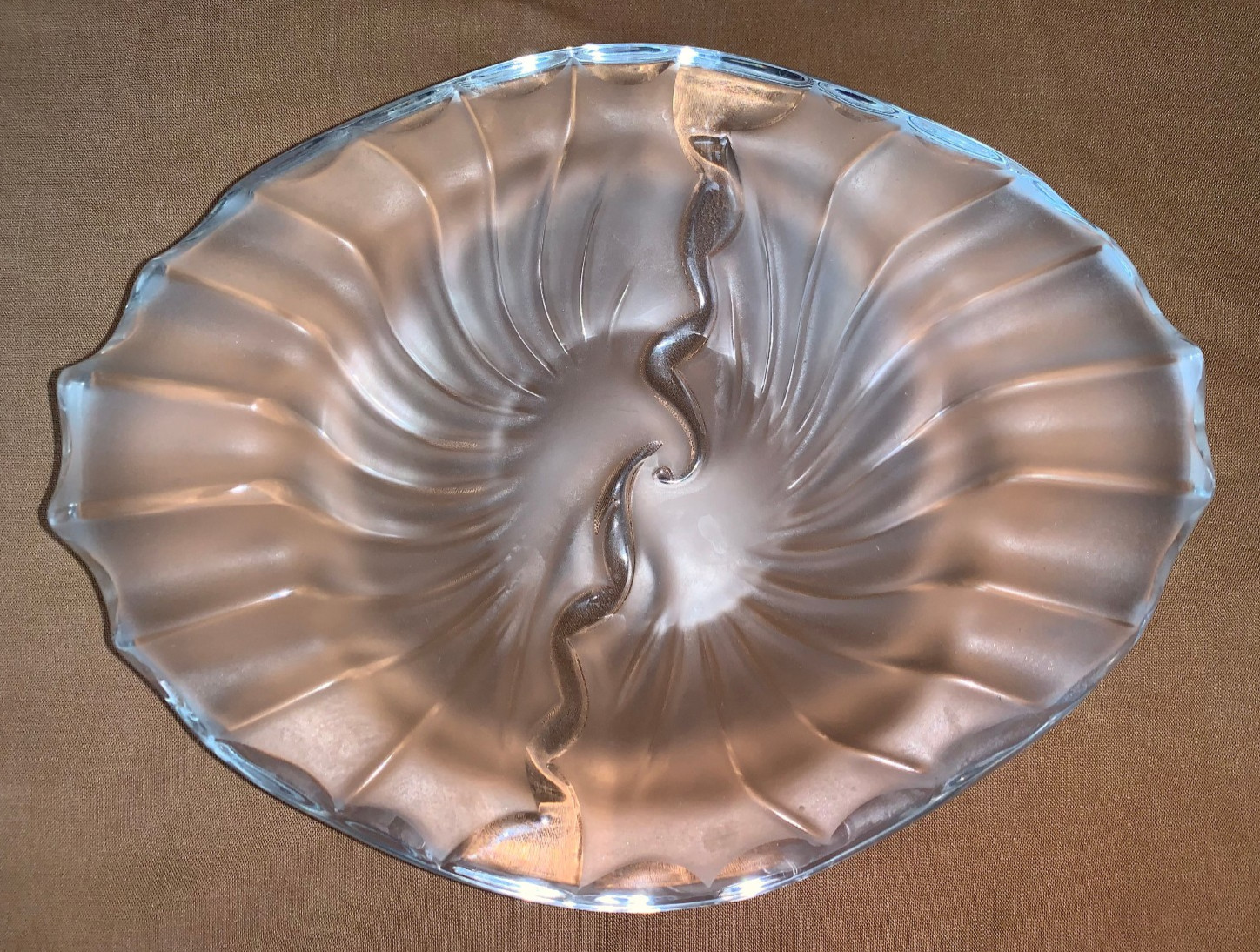 Lalique France “Nancy Cendrier” Frosted Satin Glass Ash Tray Ex Condition