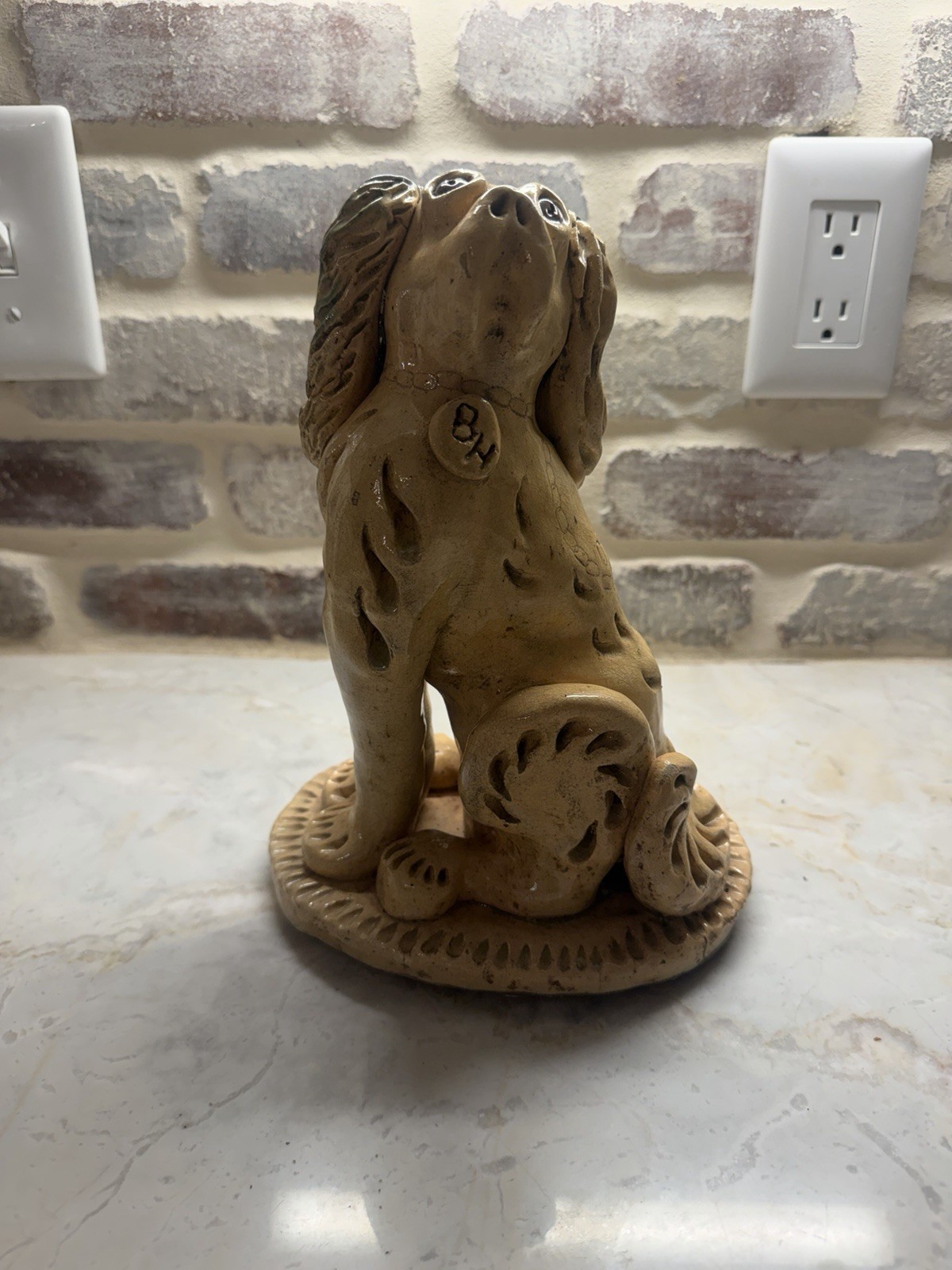 Billy Ray Hussey Dog Pottery Folk Dog Signed – Large 10” – Signed On Collar