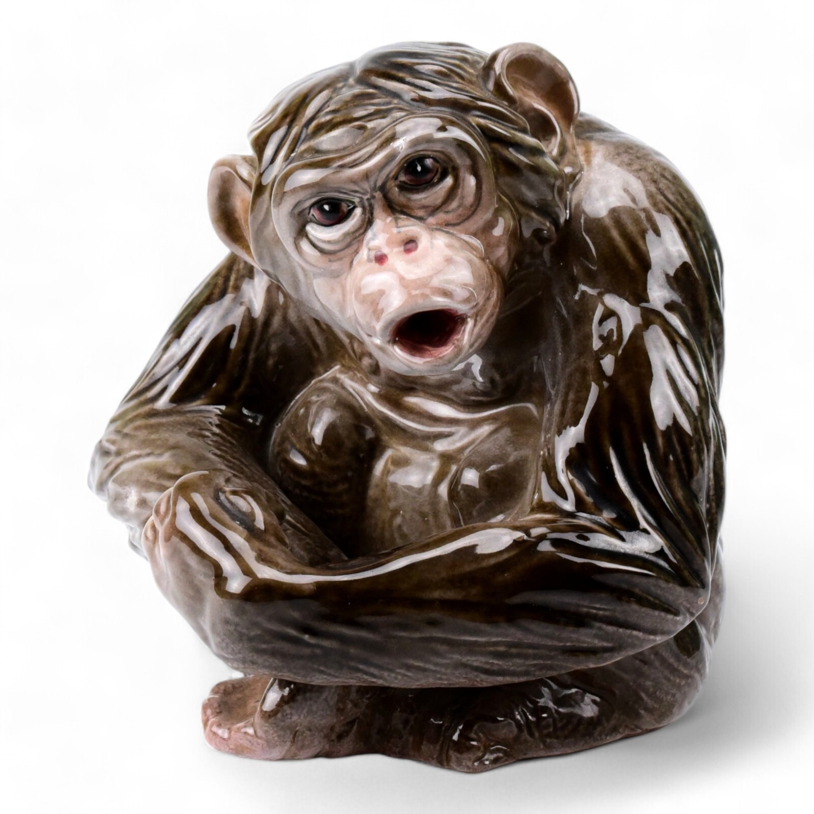 Terracotta Monkey Chimpanzee Italian Figurine Sculpture