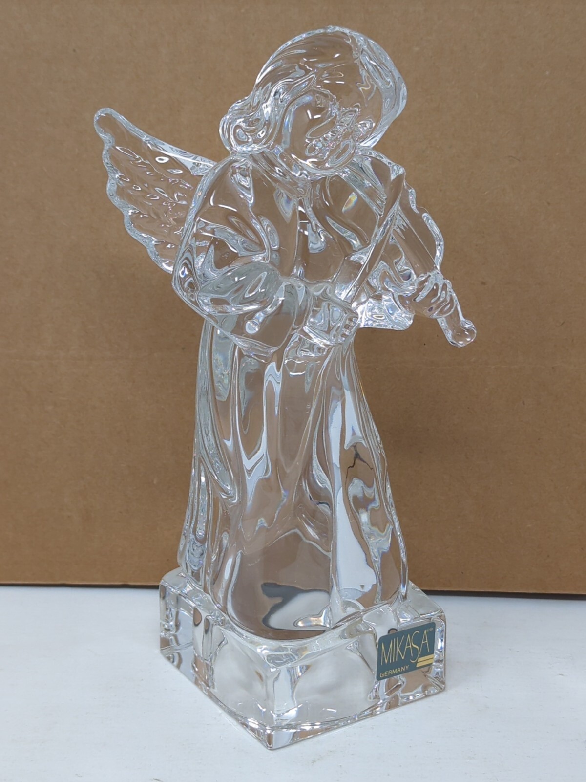 Mikasa Herald Collection German Lead Crystal Angel Playing Violin Statue