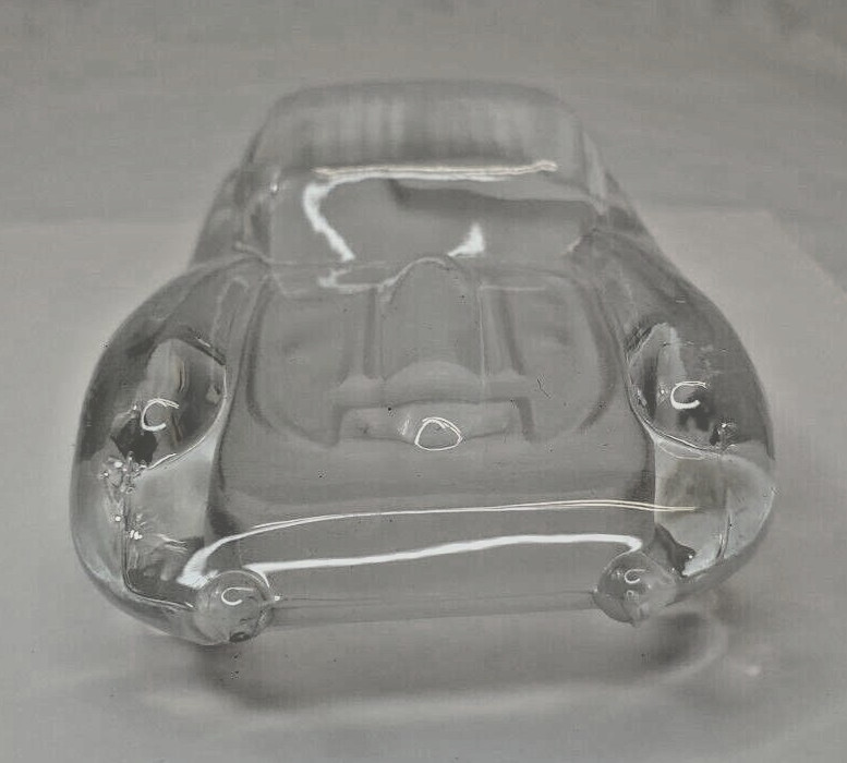 Vintage Hofbauer Lead Crystal Paperweight Sports Car Over 24% West Germany