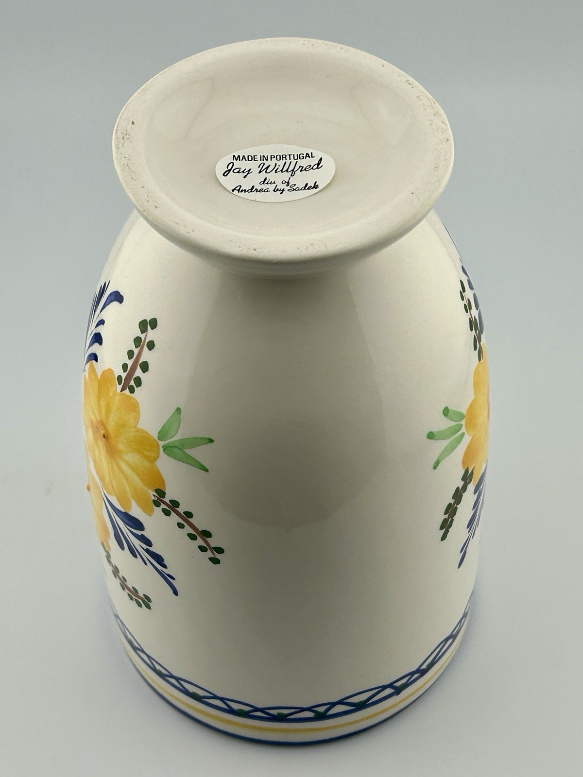 Vintage Jay Willfred Andrea By Sadek Floral Design Pottery Vase Made In Portugal