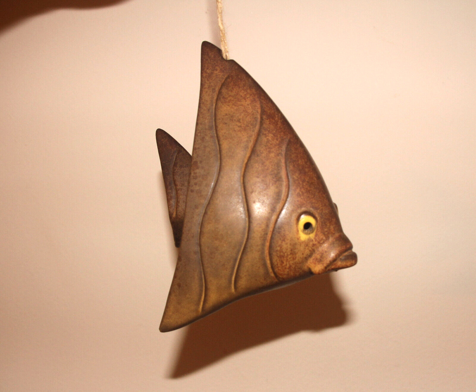McAfee Pottery ANGELFISH Hanging Wind Chime Vint 1960’s Very RARE-Signed 6.75″