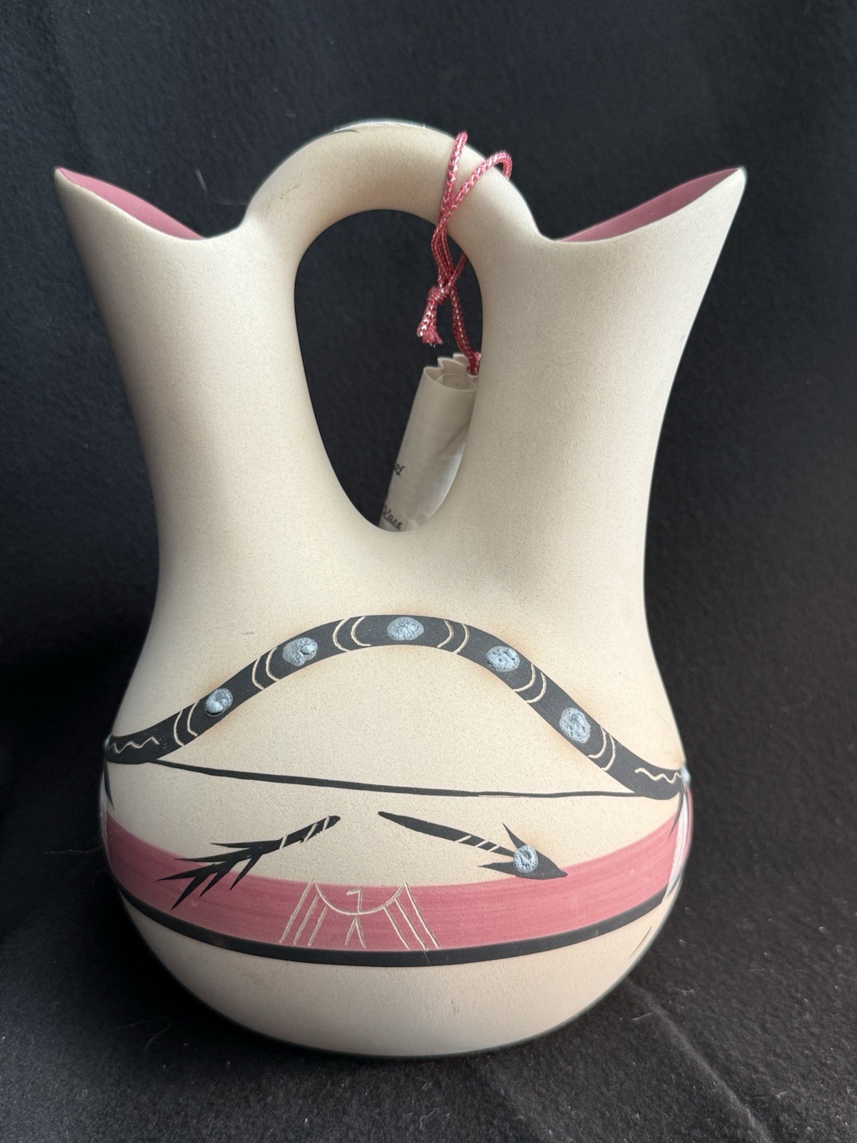 Broken Arrow Wedding Vase Pottery Signed Studio Art