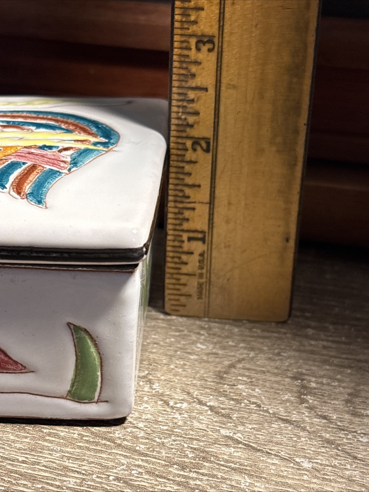 Vintage Hand-Painted Rooster Trinket Box Lidded Italy ? Chicken Ceramic Art B7