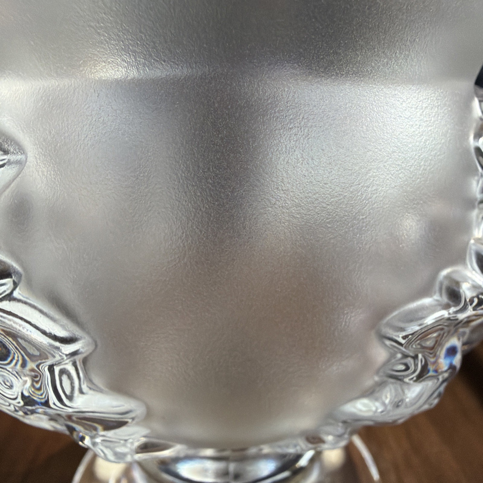 Authentic Lalique Saint-Cloud frosted/clear crystal vase Model #12229 Signed MCM