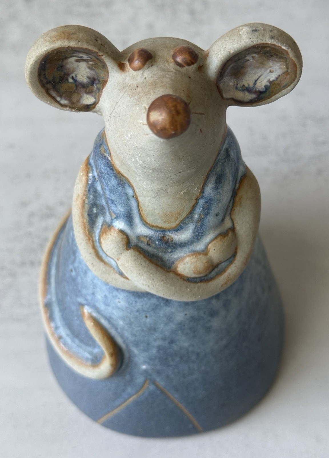 Vintage Scandinavian Pottery Mouse 7” Statue Figurine Stoneware