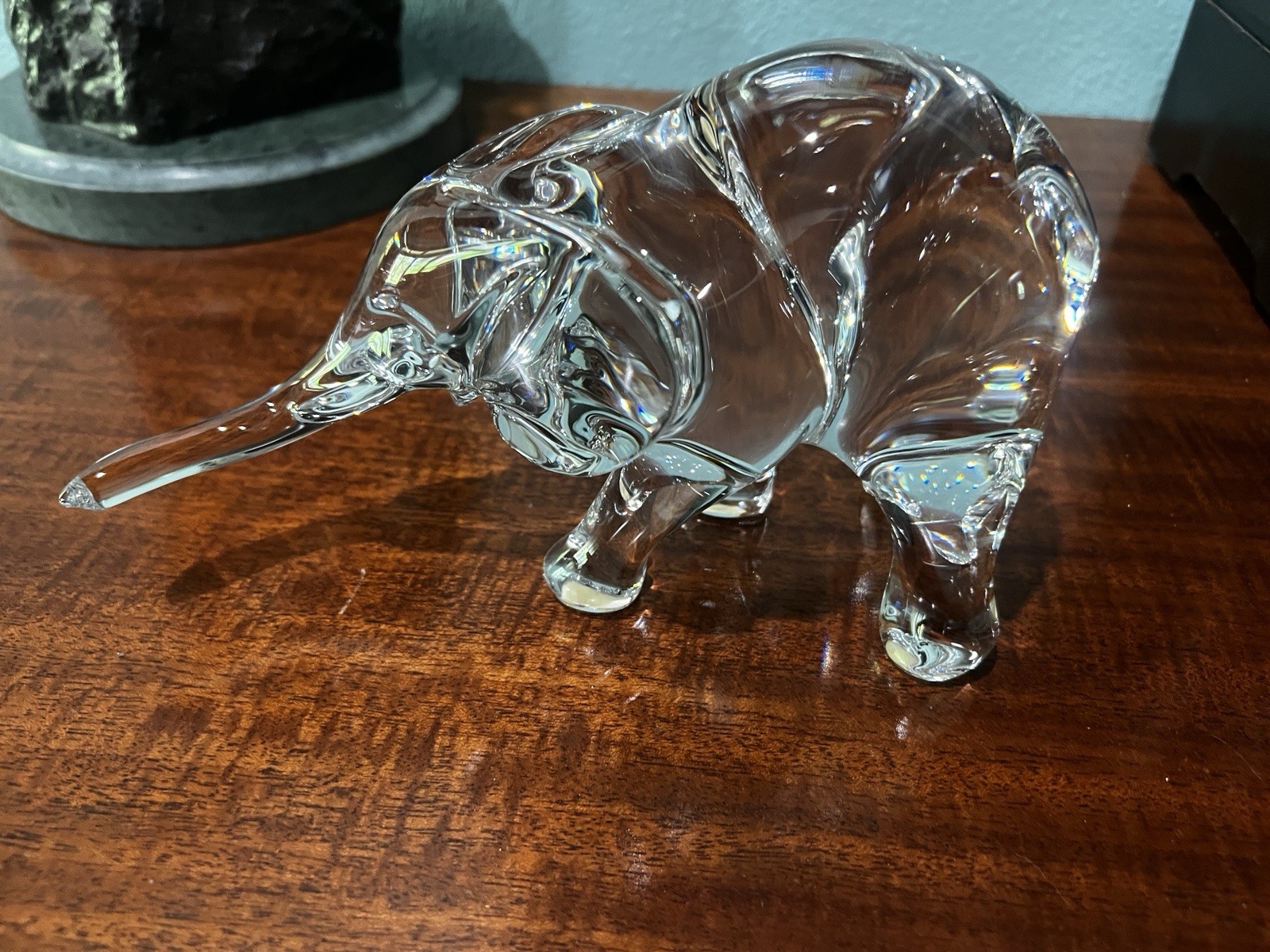 Baccarat 8” Crystal Elephant Perfect Condition Glass Figurine