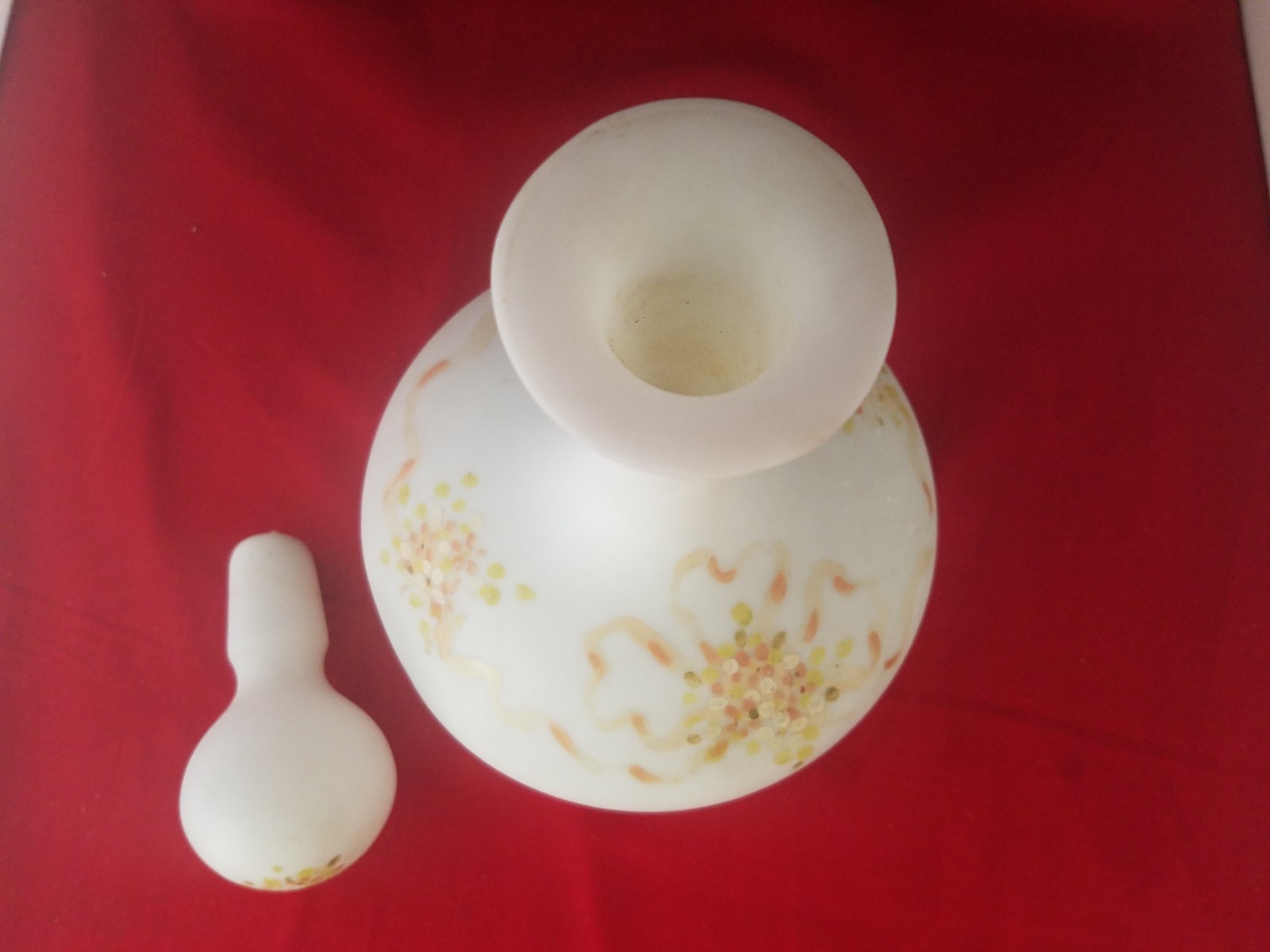 Antique Mt. Washington lusterless Boudoir satin glass bottle 9 1/4″h