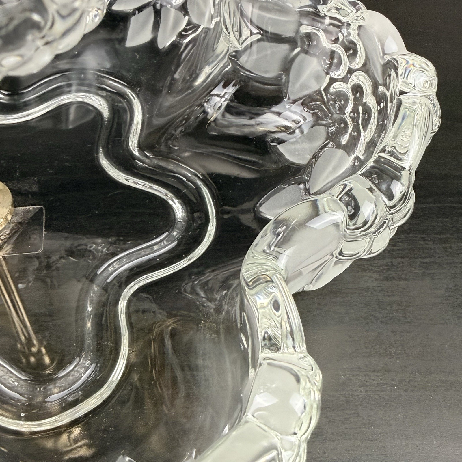 Vintage Mikasa Walther Glas Germany Crystal 2 Tier Server Frosted Floral Gold