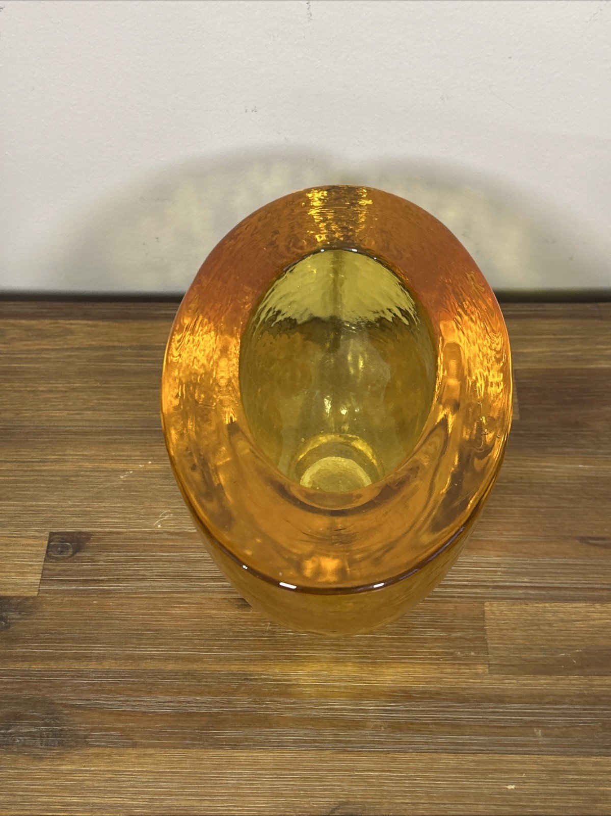Fire and Light Orange Citrus Vase Vintage Recycled Glass Art Arcata CA