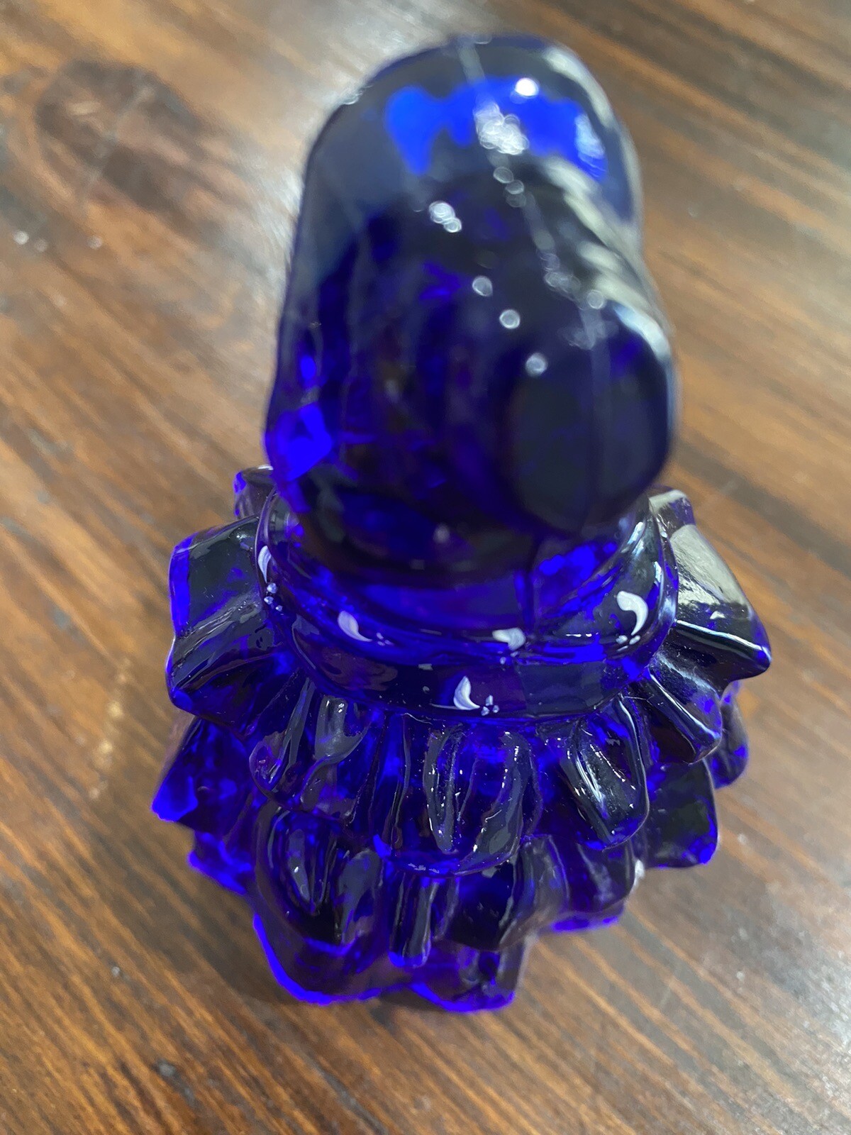 Boyd Art Glass -Cobalt Blue- Colonial Lady- Hand Painted And Signed