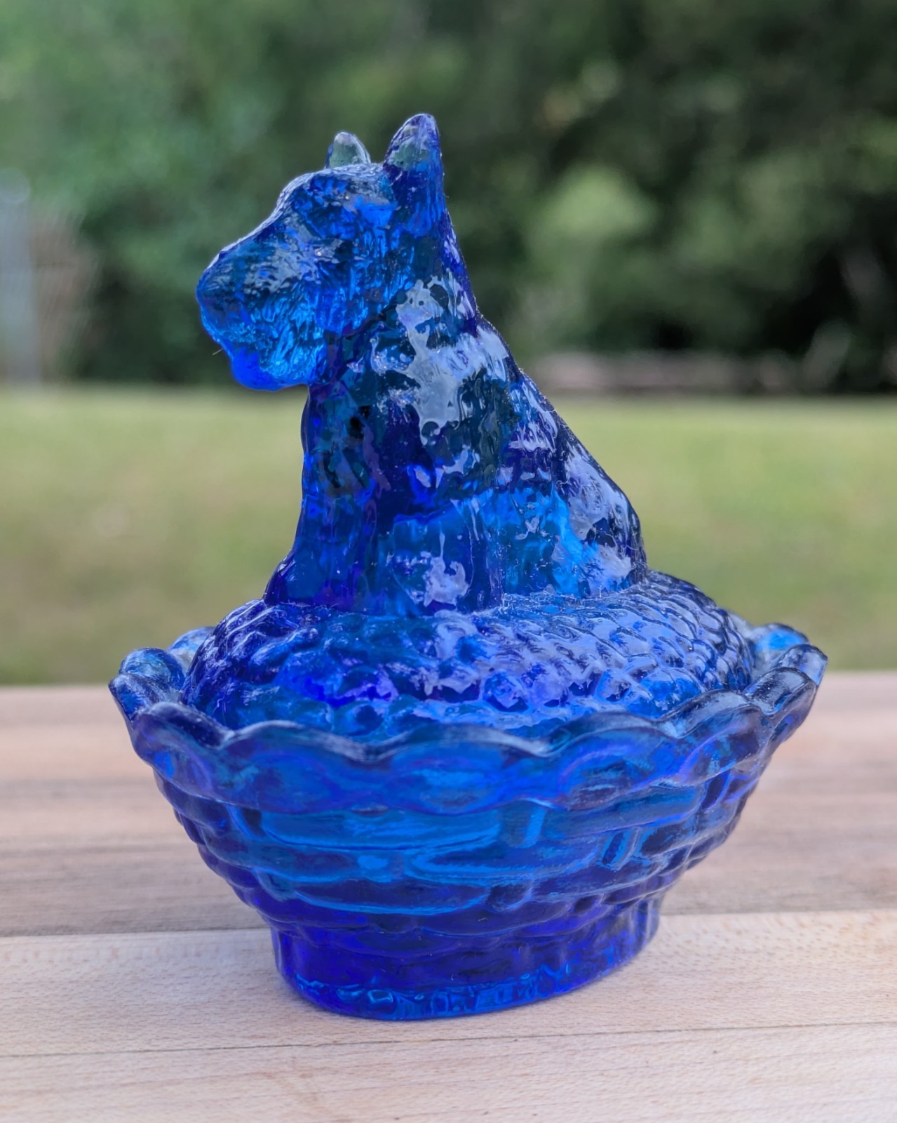 Boyd’s Crystal Art Glass Scottie Salt COBALT Uranium Glass