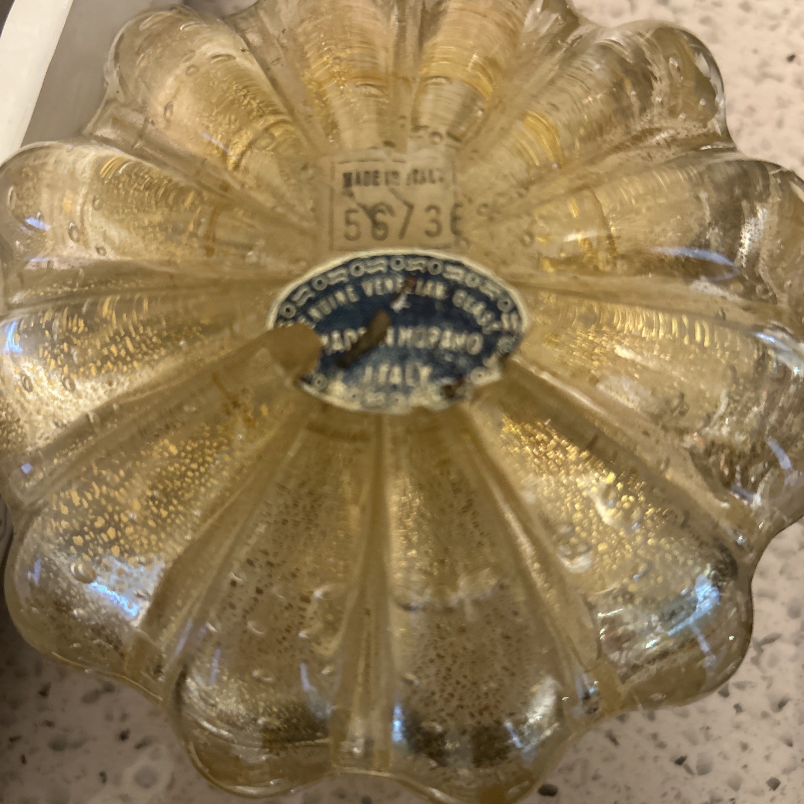 Gold Perfume Bottle with Stopper – Venetian Glass – Made in Murano Italy