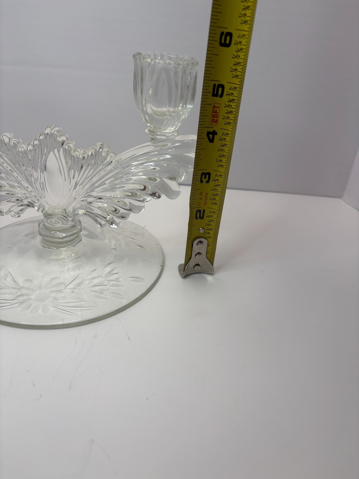 Tiffin Franciscan Feather Wing Double Candlestick Holders