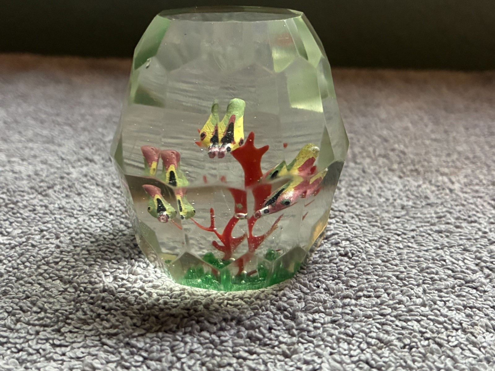 Vintage Art Glass & Lucite Paperweight Lot of 5 – Eagle, Butterfly, Blue Swirl