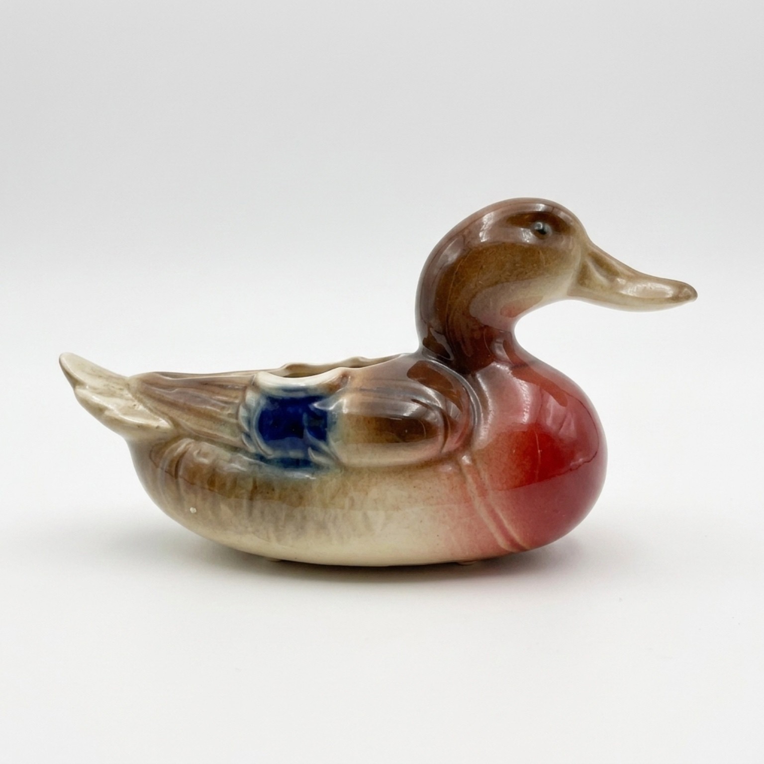 Vintage Royal Windsor Mallard Duck Planter Tiny MCM Cabin Kitsch Small