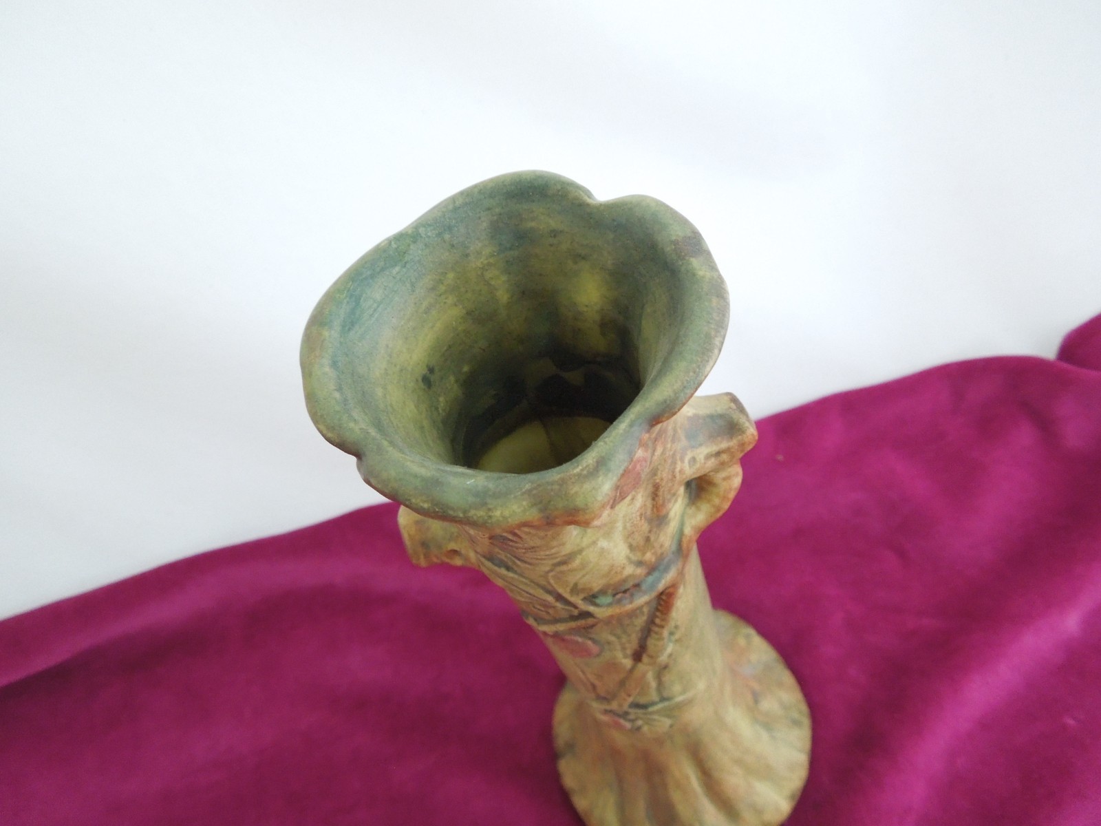 Weller Pottery Woodcraft Apple Tree Trunk Bud Vase 9″ Marked Signed