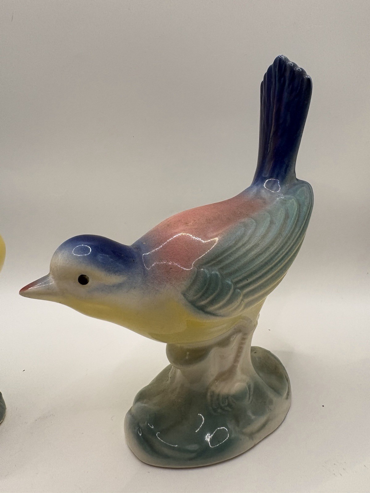 Vintage set of 4 Royal Copley Bird Figurens From 1940s-50s Pastel EUC