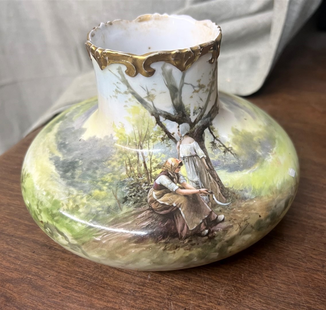 Hand Painted Imperial Crown China Bulbous Vase Made in Austria